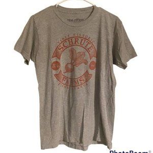 Ripple Junction The Office Schrute Farms‎ Grey Graphic Short Sleeve Tee Medium